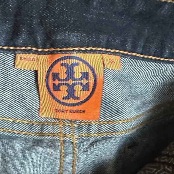 Tory Burch Dark Wash Ankle Jeans Women's Size 26 Straight Leg - Picture 11 of 11